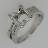 Sterling Silver Semi Mount Ring Setting Cushion CU 8x8mm Knot White Topaz - Syzjewelry